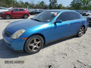 2003 Infiniti G35 w/Leather with VIN JNKCV51E33M302464, listed as a Copart auction lot 53790635 with 86,270 mi miles and Salvage Title. Bid and sale history available at DreamBid. Image 1.