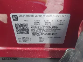 2024 Chevrolet Equinox EV LT with VIN 3GN7DLRP5RS293072, listed as a IAAI auction lot 41240562 with 49 mi miles. Bid and sale history available at carsss.com. Image 9.