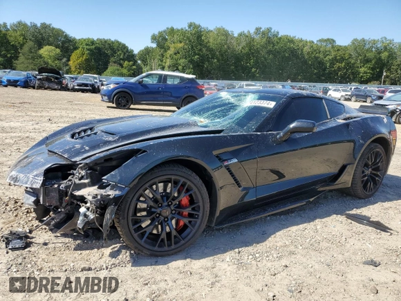2019 Chevrolet Corvette Z06 2LZ with VIN 1G1YS2D67K5605381, listed as a Copart auction lot 74123374 with 19,094 mi miles and Salvage Title. Bid and sale history available at carsss.com. Image 1.