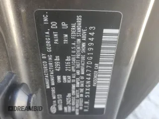 2013 Kia Optima EX z VIN 5XXGN4A77DG199443, wystawiony jako Copart lot #62406035 z przebiegiem 171 081 mil mil oraz Szkoda całkowita • Salvage title. Historia ofert i sprzedaży dostępna na DreamBid. Obrazek 12.