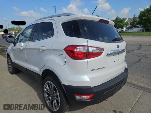 2019 Ford EcoSport Titanium z VIN MAJ6S3KL4KC280624, wystawiony jako Copart lot #57574955 z przebiegiem 122 900 mil mil oraz Tytuł czysty. Historia ofert i sprzedaży dostępna na DreamBid. Obrazek 3.