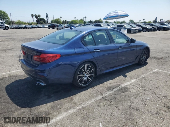 2018 BMW 5 Series 540i with VIN WBAJE5C51JWA94673, listed as a Copart auction lot 59807825 with 77,051 mi miles and Salvage title. Bid and sale history available at DreamBid. Image 3.