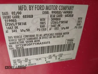 2000 Ford F-350 XL with VIN 3FTSW30F7YMA33373, listed as a IAAI auction lot 42512365 with 318,628 mi miles and . Bid and sale history available at DreamBid. Image 9.