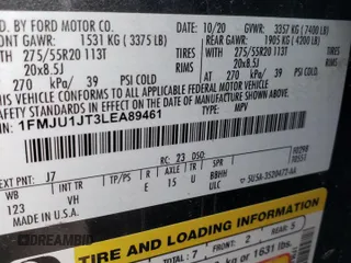2020 Ford Expedition XLT z VIN 1FMJU1JT3LEA89461, wystawiony jako Copart lot #60199705 z przebiegiem 58 930 mil mil oraz Szkoda całkowita • Salvage title. Historia ofert i sprzedaży dostępna na DreamBid. Obrazek 13.