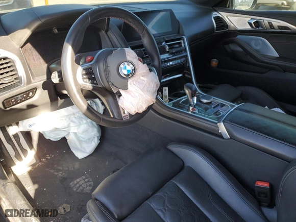 2022 BMW M8 Competition with VIN WBSDZ0C0XNCH21656, listed as a Copart auction lot 47295794 with 0 mi miles and Salvage Title. Bid and sale history available at carsss.com. Image 8.
