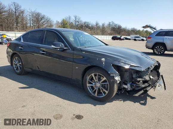 2015 Infiniti Q50 Premium with VIN JN1BV7ARXFM406453, listed as a Copart auction lot 54661515 with 77,298 mi miles and Salvage Title. Bid and sale history available at carsss.com. Image 4.