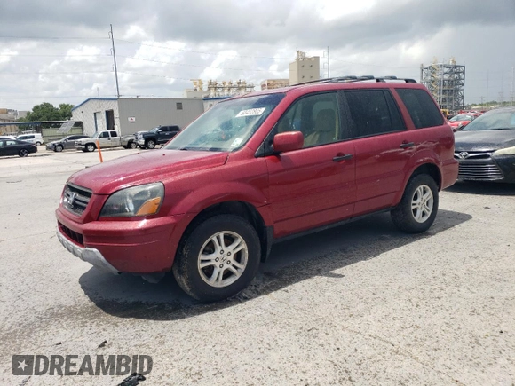 2005 Honda Pilot EX-L z VIN 5FNYF18505B001357, wystawiony jako Copart lot #60452865 z przebiegiem 189 862 mil mil oraz Szkoda całkowita • Salvage title. Historia ofert i sprzedaży dostępna na DreamBid. Obrazek 1.