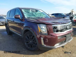 2021 Kia Telluride SX with VIN 5XYP5DHC9MG132230, listed as a IAAI auction lot 41327808 with 60,019 mi miles. Bid and sale history available at carsss.com. Image 1.