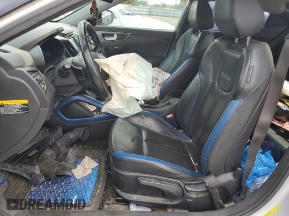 2013 Hyundai Veloster Turbo with VIN KMHTC6AE8DU117854, listed as a Copart auction lot 56469385 with Not provided miles and Salvage title. Bid and sale history available at DreamBid. Image 7.