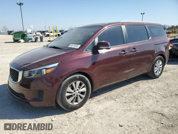 2017 Kia Sedona LX with VIN KNDMB5C19H6338583, listed as a Copart auction lot 48574955 with 140,765 mi miles and Salvage Title. Bid and sale history available at carsss.com. Image 1.