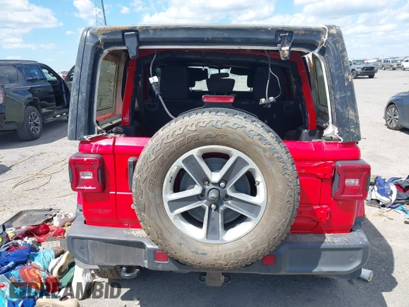 2018 Jeep Wrangler Unlimited Sahara with VIN 1C4HJXEG6JW174359, listed as a IAAI auction lot 42009968 with 79,830 mi miles and . Bid and sale history available at DreamBid. Image 20.