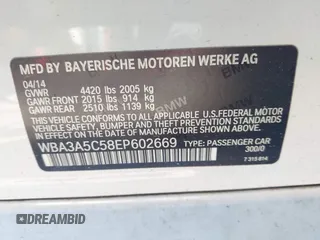 2014 BMW 3 Series 328i with VIN WBA3A5C58EP602669, listed as a IAAI auction lot 42514389 with 187,330 mi miles and . Bid and sale history available at DreamBid. Image 9.