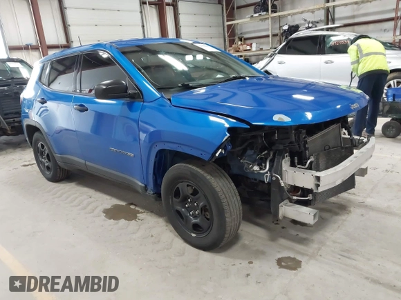 2019 Jeep Compass Sport with VIN 3C4NJCAB6KT649781, listed as a IAAI auction lot 41908611 with 117,479 mi miles and . Bid and sale history available at DreamBid. Image 1.
