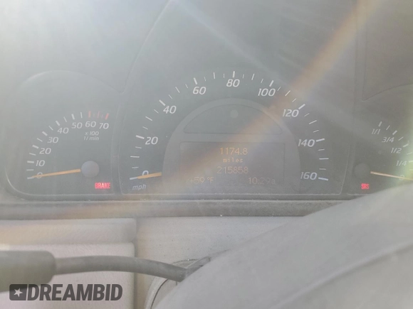 2002 Mercedes-Benz C 230/260/280/320 with VIN WDBRN47J52A307657, listed as a Copart auction lot 74555674 with 215,858 mi miles and Salvage Title. Bid and sale history available at DreamBid. Image 9.