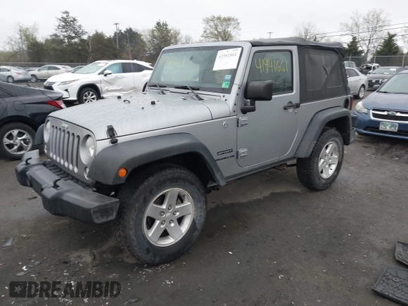 2015 Jeep Wrangler Sport with VIN 1C4AJWAG6FL501160, listed as a IAAI auction lot 41941661 with 134,842 mi miles. Bid and sale history available at carsss.com. Image 2.