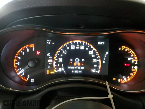 2019 Dodge Durango GT Plus with VIN 1C4RDJDG1KC743860, listed as a Copart auction lot 60695895 with 91,262 mi miles and Salvage title. Bid and sale history available at DreamBid. Image 9.