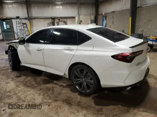 2021 Acura TLX w/A-Spec Package with VIN 19UUB5F5XMA015666, listed as a Copart auction lot 47627495 with 0 mi miles and Salvage Title. Bid and sale history available at carsss.com. Image 2.