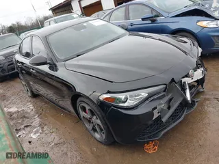 2017 Alfa Romeo Giulia with VIN ZARFAEDN3H7545063, listed as a IAAI auction lot 41478190 with 76,623 mi miles. Bid and sale history available at carsss.com. Image 1.