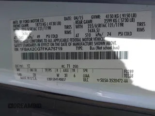 2015 Ford Transit Passenger XL z VIN 1FBAX2CG7FKA75719, wystawiony jako IAAI lot #42135118 z przebiegiem Nie podano mil oraz . Historia ofert i sprzedaży dostępna na DreamBid. Obrazek 9.