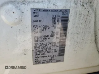 2015 Nissan Rogue SV with VIN 5N1AT2MT4FC761662, listed as a Copart auction lot 49677125 with 178,662 mi miles and Salvage Title. Bid and sale history available at carsss.com. Image 14.
