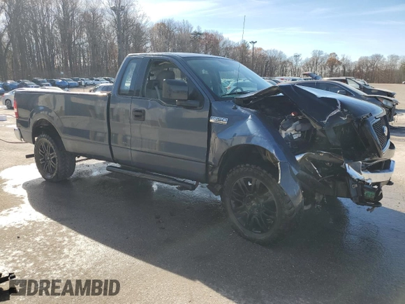 2005 Ford F-150 XL with VIN 1FTRF14W65KC37551, listed as a Copart auction lot 80317184 with 191,768 mi miles and Salvage title. Bid and sale history available at DreamBid. Image 4.