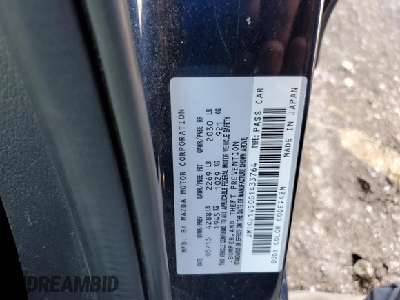 2016 Mazda Mazda6 i Touring with VIN JM1GJ1V50G1433764, listed as a Copart auction lot 78545154 with 95,437 mi miles and Salvage Title. Bid and sale history available at carsss.com. Image 12.