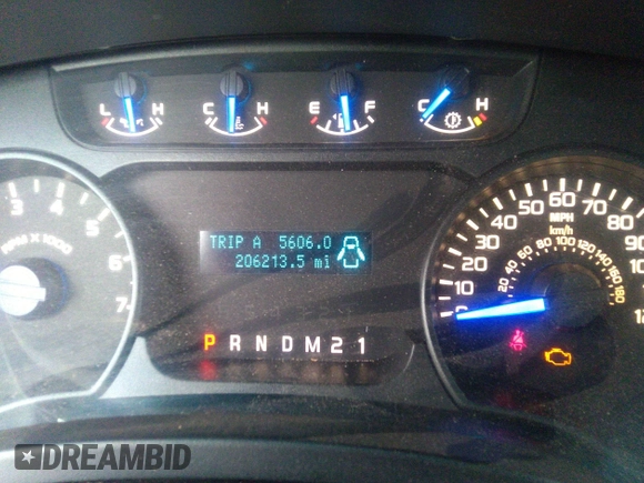 2014 Ford F-150 XL with VIN 1FTFX1EFXEKE16495, listed as a IAAI auction lot 41077199 with 206,212 mi miles. Bid and sale history available at carsss.com. Image 7.