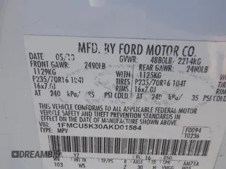 2010 Ford Escape Hybrid z VIN 1FMCU5K30AKD01584, wystawiony jako IAAI lot #42250013 z przebiegiem 94 400 mil mil oraz . Historia ofert i sprzedaży dostępna na DreamBid. Obrazek 1.