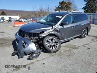2018 Nissan Pathfinder Platinum with VIN 5N1DR2MM6JC644372, listed as a Copart auction lot 47419195 with 25,522 mi miles and Salvage title. Bid and sale history available at DreamBid. Image 1.