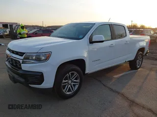 2021 Chevrolet Colorado 4WD Work Truck with VIN 1GCGTBEN5M1146688, listed as a IAAI auction lot 41795648 with 20,549 mi miles and . Bid and sale history available at DreamBid. Image 2.