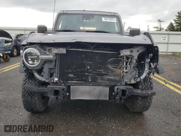 2022 Ford Bronco with VIN 1FMEE5BP6NLA79660, listed as a Copart auction lot 58370975 with 28,359 mi miles and Salvage title. Bid and sale history available at DreamBid. Image 5.