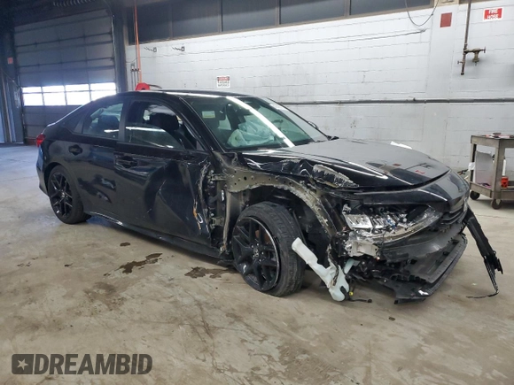 2022 Honda Civic Sedan Sport with VIN 2HGFE2F58NH581651, listed as a Copart auction lot 47487765 with 31,904 mi miles and Salvage Title. Bid and sale history available at carsss.com. Image 4.