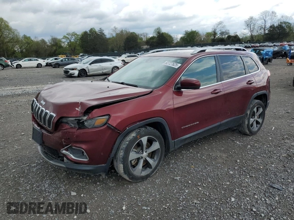 2019 Jeep Cherokee Limited with VIN 1C4PJLDN7KD146362, listed as a Copart auction lot 52727625 with 54,354 mi miles and Clean title. Bid and sale history available at DreamBid. Image 1.