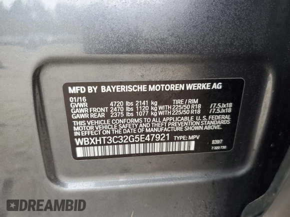 2016 BMW X1 xDrive28i with VIN WBXHT3C32G5E47921, listed as a Copart auction lot 51738135 with 134,734 mi miles and Salvage Title. Bid and sale history available at carsss.com. Image 13.