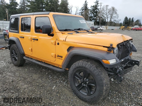 2021 Jeep Wrangler Unlimited Willys with VIN 1C4HJXDMXMW658305, listed as a Copart auction lot 85658534 with 65,653 mi miles and Salvage title. Bid and sale history available at DreamBid. Image 4.