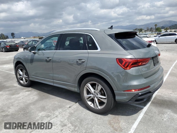 2020 Audi Q3 S line Premium with VIN WA1DECF32L1047366, listed as a Copart auction lot 48927274 with 0 mi miles and Salvage Title. Bid and sale history available at carsss.com. Image 2.