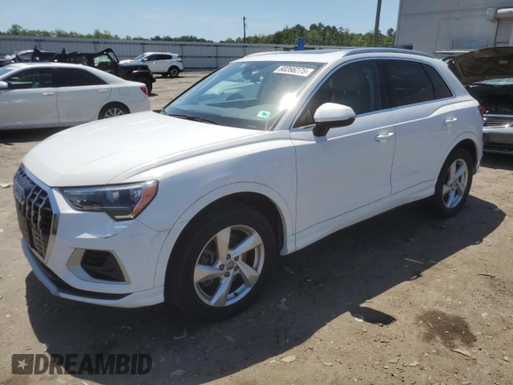 2020 Audi Q3 Premium with VIN WA1AECF32L1031641, listed as a Copart auction lot 60266275 with 43,730 mi miles and Salvage title. Bid and sale history available at DreamBid. Image 1.
