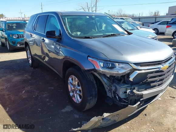 2020 Chevrolet Traverse LS with VIN 1GNERFKW1LJ188310, listed as a IAAI auction lot 41683277 with 158,710 mi miles. Bid and sale history available at carsss.com. Image 1.