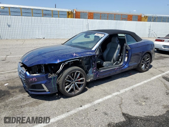 2018 Audi S5 Premium Plus z VIN WAUY4GF51JN006376, wystawiony jako Copart lot #59032295 z przebiegiem 39 633 mil mil oraz Szkoda całkowita • Salvage title. Historia ofert i sprzedaży dostępna na DreamBid. Obrazek 1.