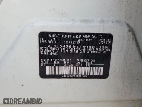 2012 Nissan LEAF SL with VIN JN1AZ0CP5CT017787, listed as a Copart auction lot 77338644 with 99,647 mi miles and Clean Title. Bid and sale history available at DreamBid. Image 13.