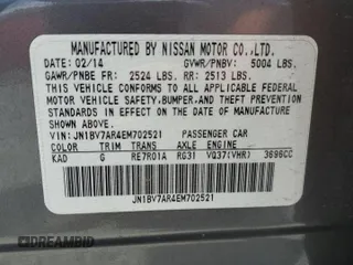 2014 Infiniti Q50 Sport with VIN JN1BV7AR4EM702521, listed as a Copart auction lot 61017205 with 61,317 mi miles and Salvage title. Bid and sale history available at DreamBid. Image 12.