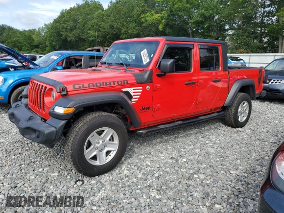 2020 Jeep Gladiator Sport S z VIN 1C6HJTAG3LL149915, wystawiony jako Copart lot #62252205 z przebiegiem 48 705 mil mil oraz Szkoda całkowita • Salvage title. Historia ofert i sprzedaży dostępna na DreamBid. Obrazek 1.