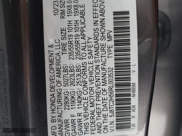 2024 Acura RDX w/Technology Package with VIN 5J8TC2H56RL003532, listed as a Copart auction lot 88216955 with 4,636 mi miles and Salvage Title. Bid and sale history available at carsss.com. Image 13.