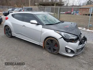 2013 Hyundai Veloster Turbo w/Black Int with VIN KMHTC6AE9DU116258, listed as a IAAI auction lot 41416272 with 101,214 mi miles. Bid and sale history available at carsss.com. Image 1.