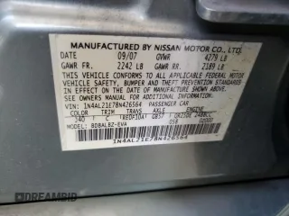 2008 Nissan Altima 2.5 with VIN 1N4AL21E78N426564, listed as a Copart auction lot 51513535 with 146,700 mi miles and Salvage Title. Bid and sale history available at carsss.com. Image 15.