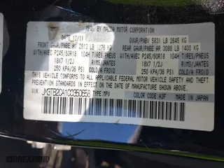 2012 Mazda CX-9 Touring with VIN JM3TB2CA1C0350658, listed as a IAAI auction lot 39571490 with 168,883 mi miles. Bid and sale history available at carsss.com. Image 9.