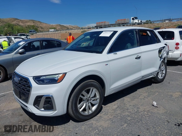 2022 Audi Q5 S line Premium with VIN WA1GAAFY0N2012590, listed as a IAAI auction lot 42004119 with 35,843 mi miles. Bid and sale history available at carsss.com. Image 2.