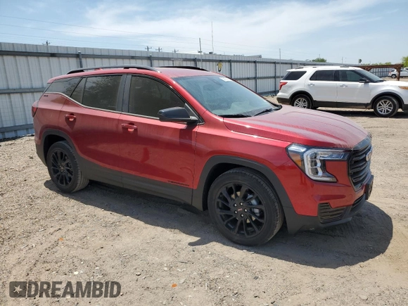 2024 GMC Terrain SLE with VIN 3GKALMEG2RL395277, listed as a Copart auction lot 53102155 with 746 mi miles and Salvage title. Bid and sale history available at DreamBid. Image 4.