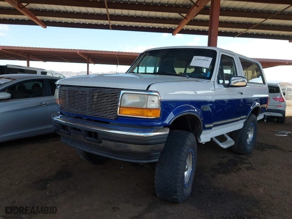 1996 Ford Bronco Custom with VIN 1FMEU15H3TLB30609, listed as a IAAI auction lot 42053896 with 238,597 mi miles. Bid and sale history available at carsss.com. Image 14.