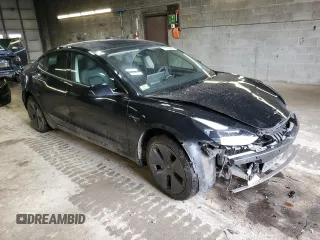 2023 Tesla Model 3 Long Range with VIN 5YJ3E1EB8PF392705, listed as a Copart auction lot 47595985 with 15,361 mi miles and Salvage Title. Bid and sale history available at DreamBid. Image 4.